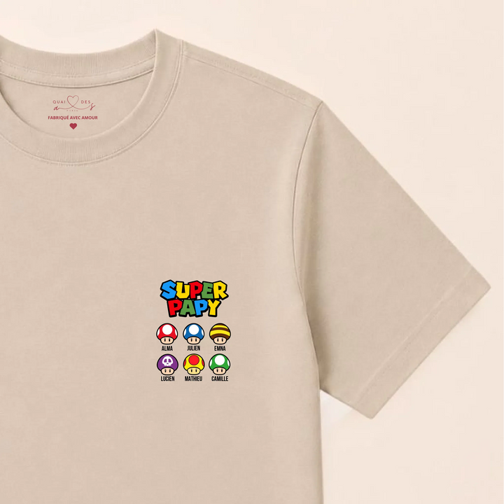 Pull super papy T-shirt / Beige / S