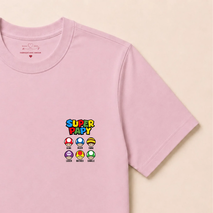 Pull super papy T-shirt / Rose Clair / S