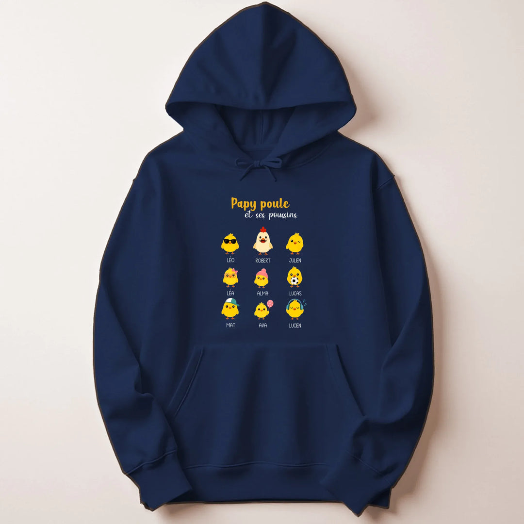 Pull papy poule Sweat à capuche / Marine / S