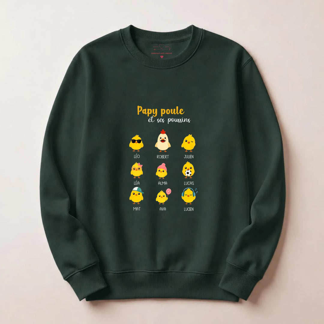 Pull papy poule Sweatshirt / Forest / S