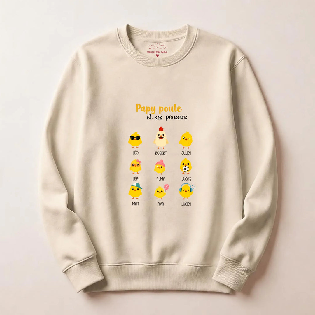 Pull papy poule Sweatshirt / Beige / S