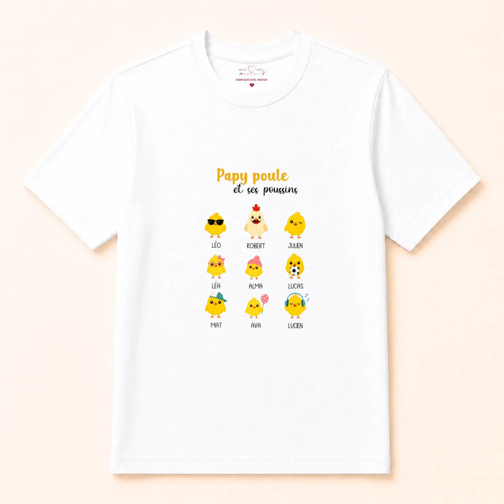 Pull papy poule T-shirt / Blanc / S