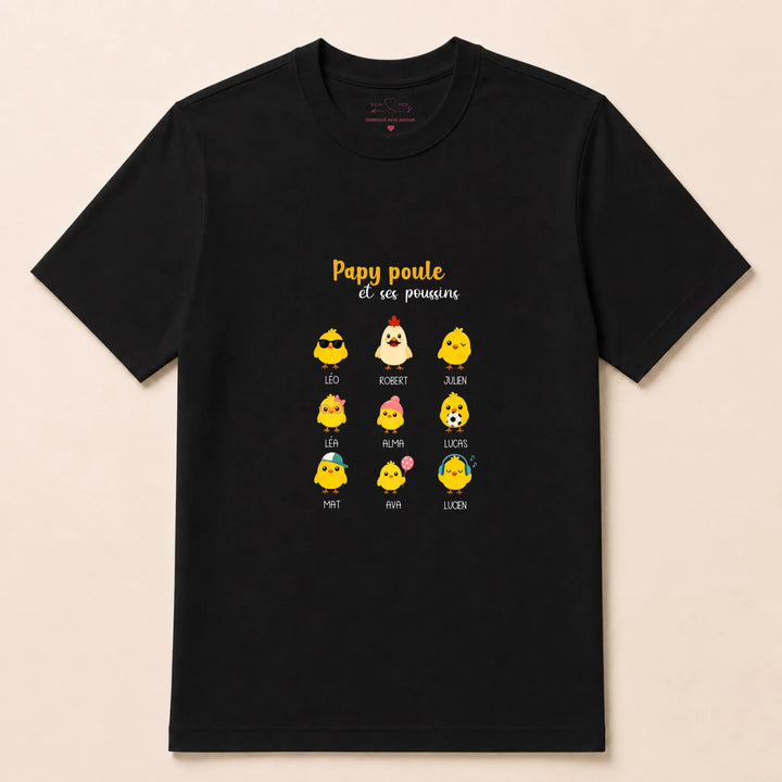 Pull papy poule T-shirt / Noir / S