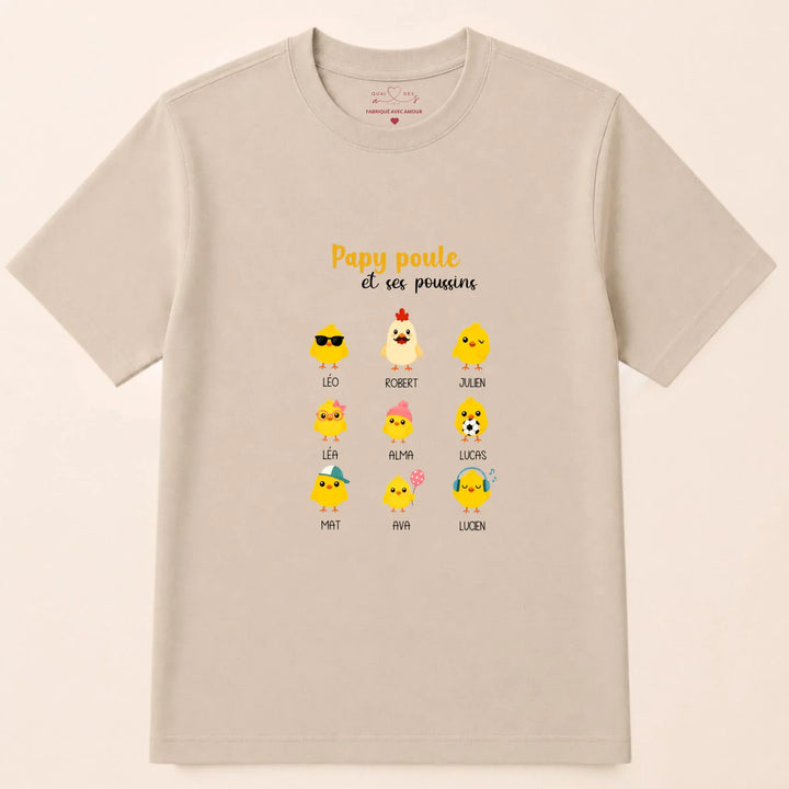 Pull papy poule T-shirt / Beige / S