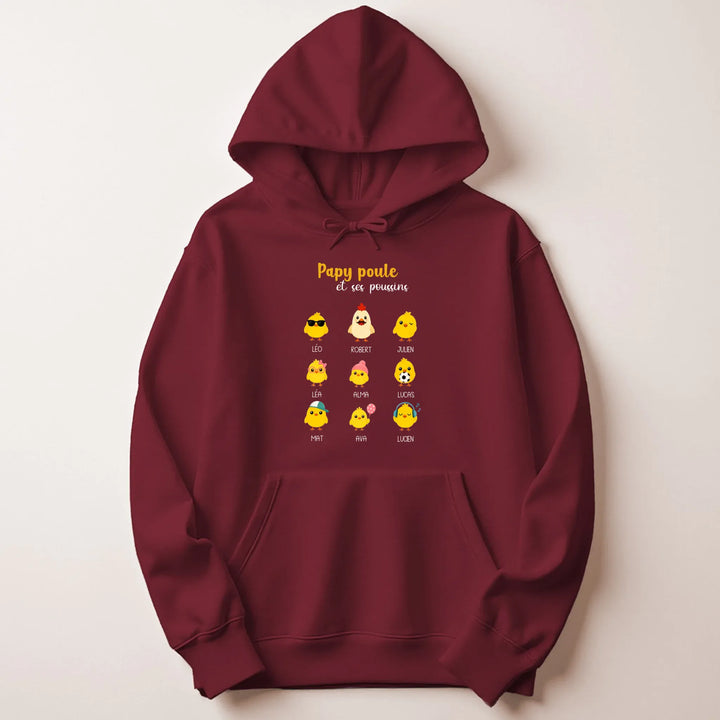 Sweat papy poule Sweat à capuche / Bordeaux / S