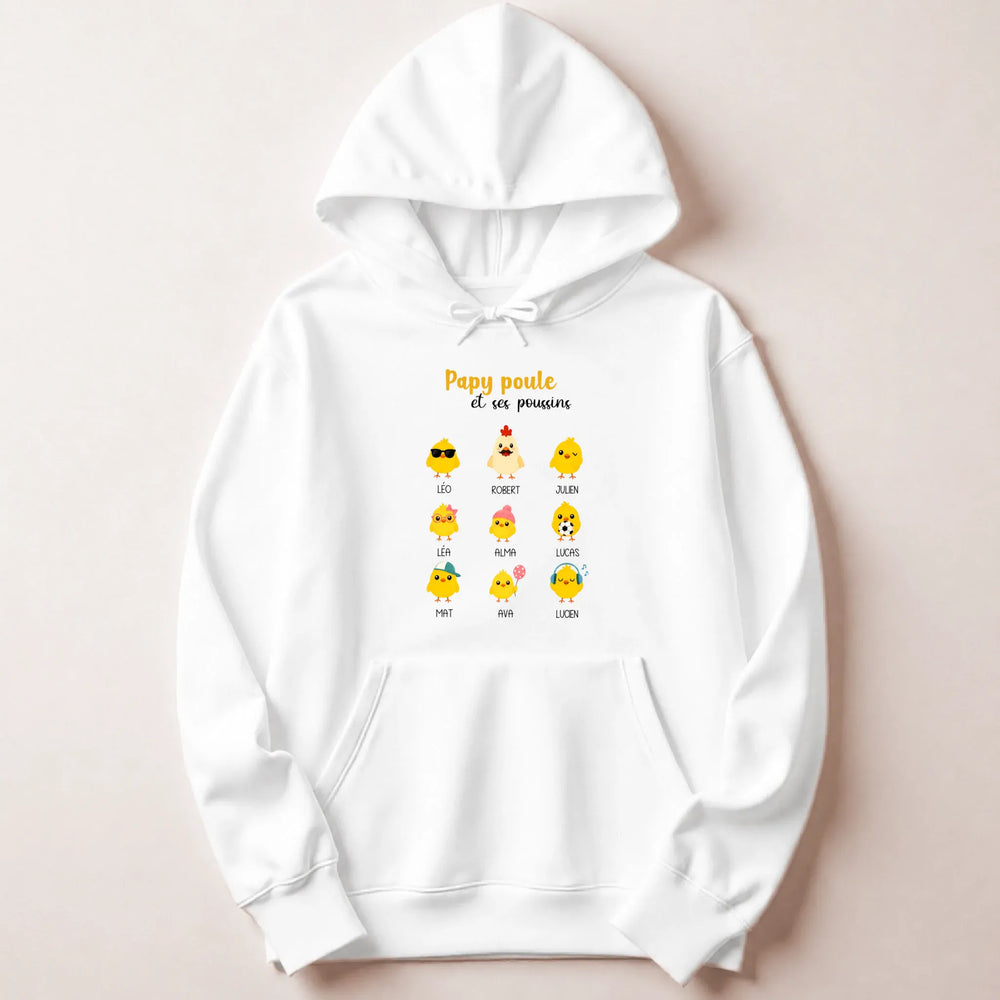Sweat papy poule Sweat à capuche / Blanc / S