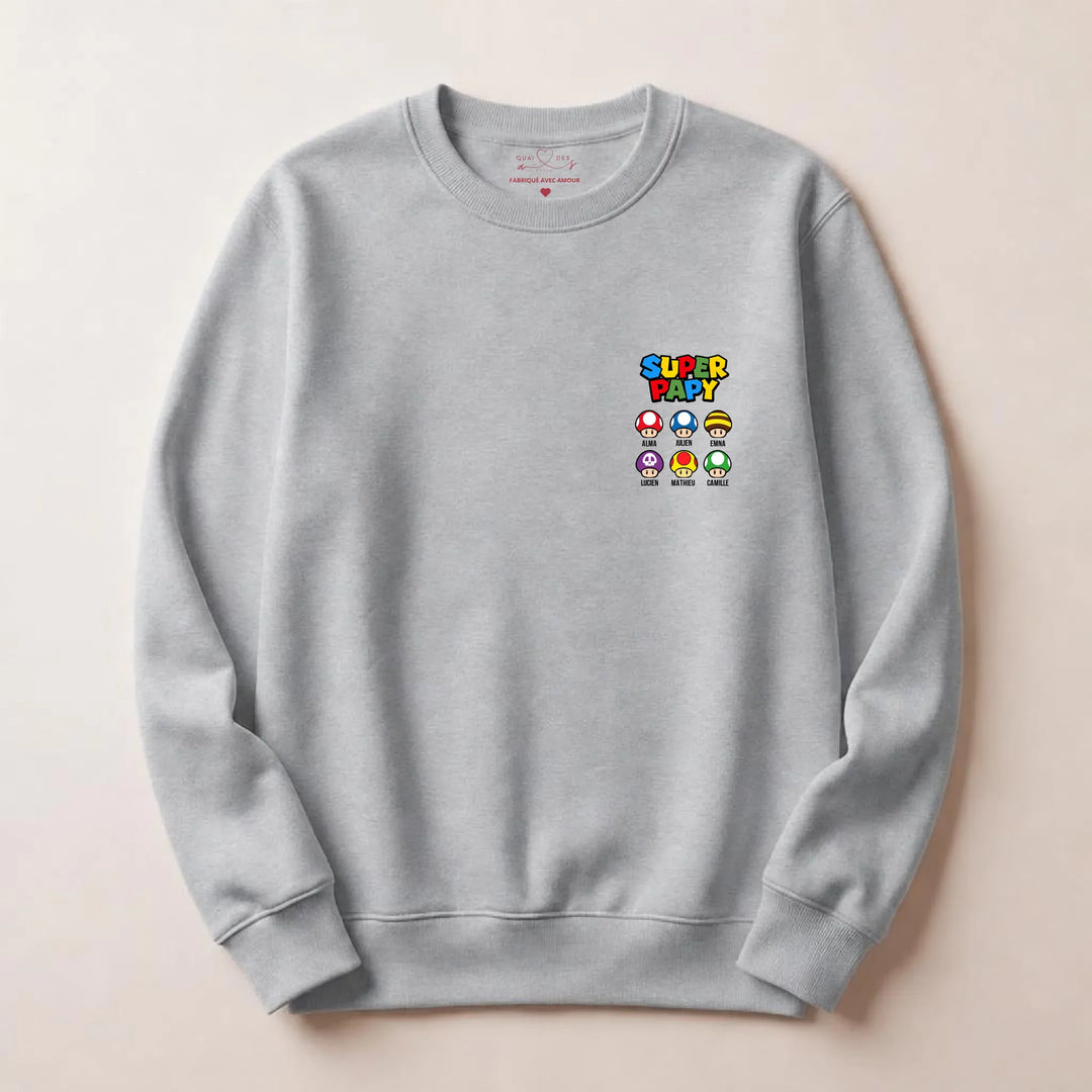 Pull super papy Sweatshirt / Gris / S