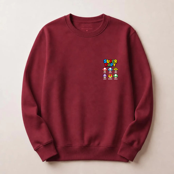 Pull super papy Sweatshirt / Bordeaux / S