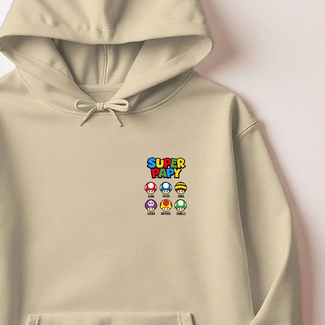 Pull super papy Sweat à capuche / Beige / S