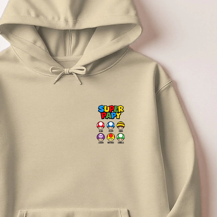 Pull super papy Sweat à capuche / Beige / S