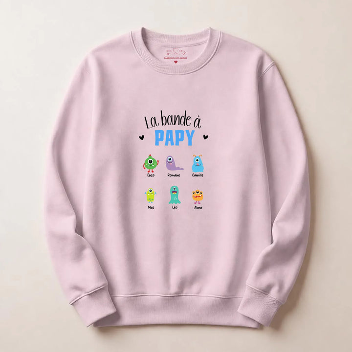 Pull Personnalisé - La bande à papy Sweatshirt / Rose clair / S