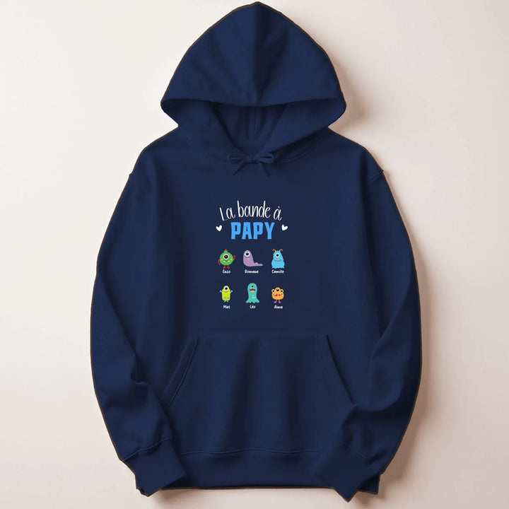 Pull Personnalisé - La bande à papy Sweat à capuche / Marine / S