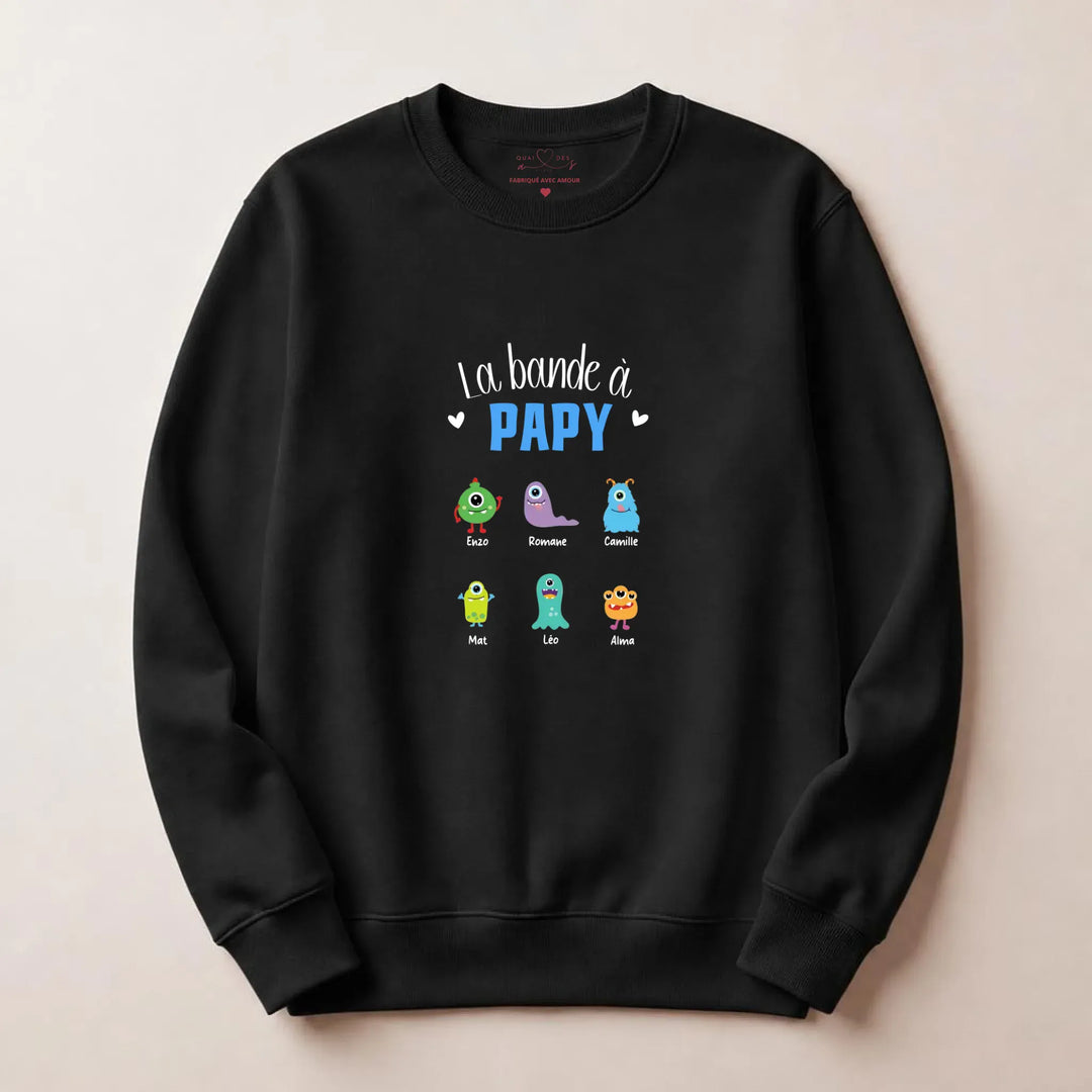 Sweat Personnalisé - La bande à papy Sweatshirt / Noir / S
