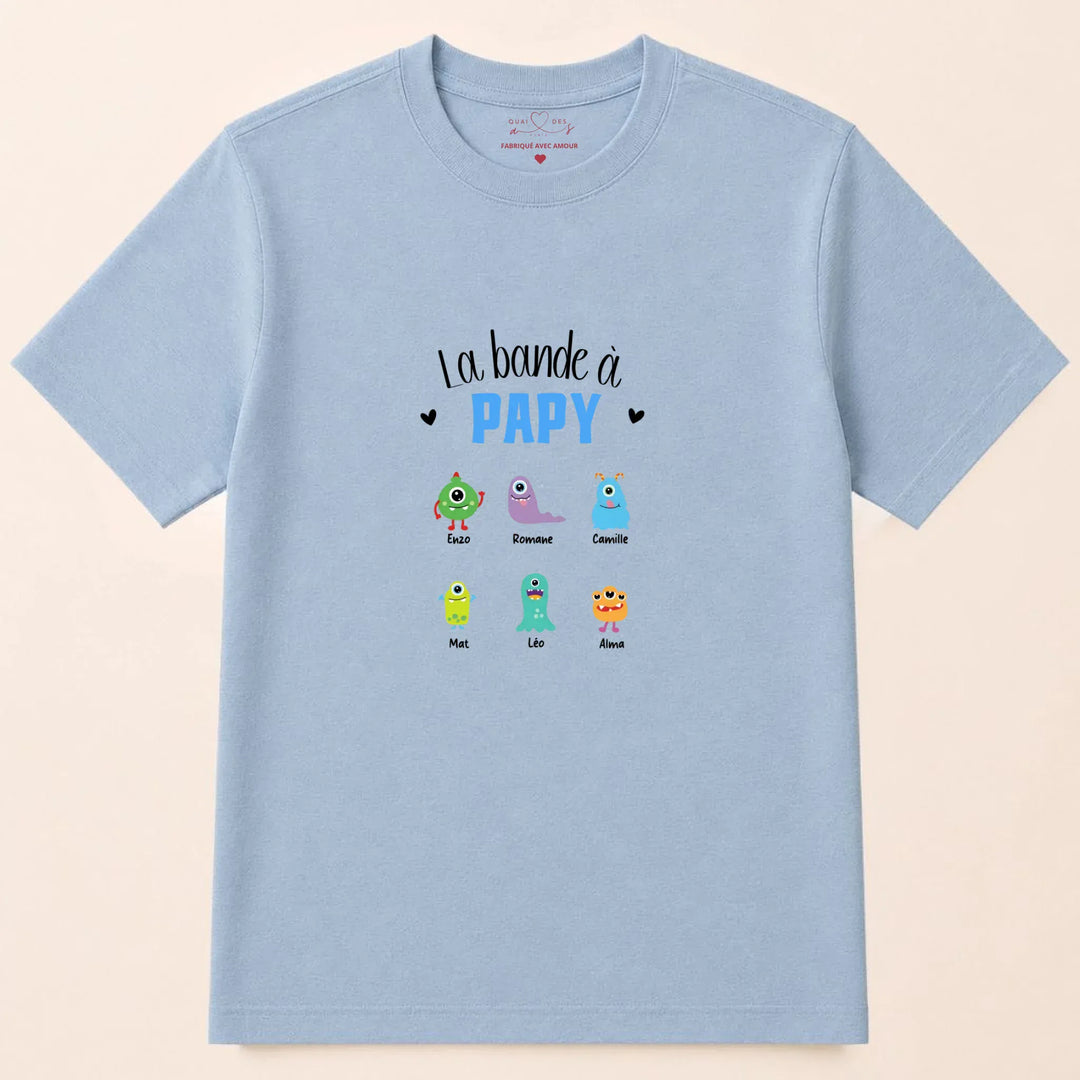 Sweat Personnalisé - La bande à papy T-shirt / Bleu Clair / S