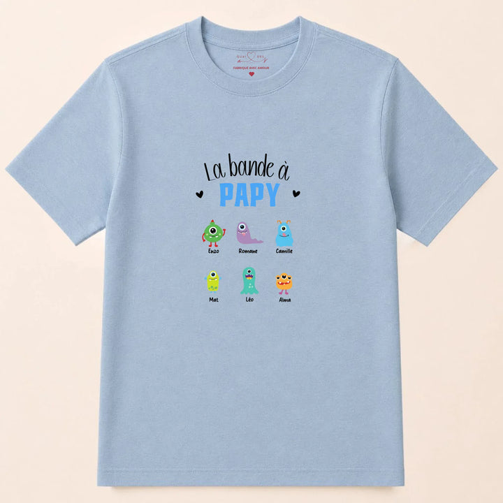 Sweat Personnalisé - La bande à papy T-shirt / Bleu Clair / S
