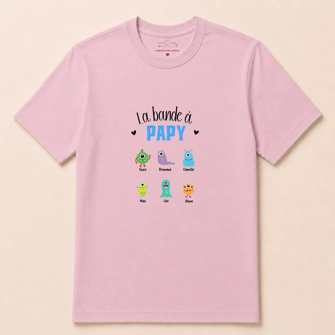 Sweat Personnalisé - La bande à papy T-shirt / Rose Clair / S