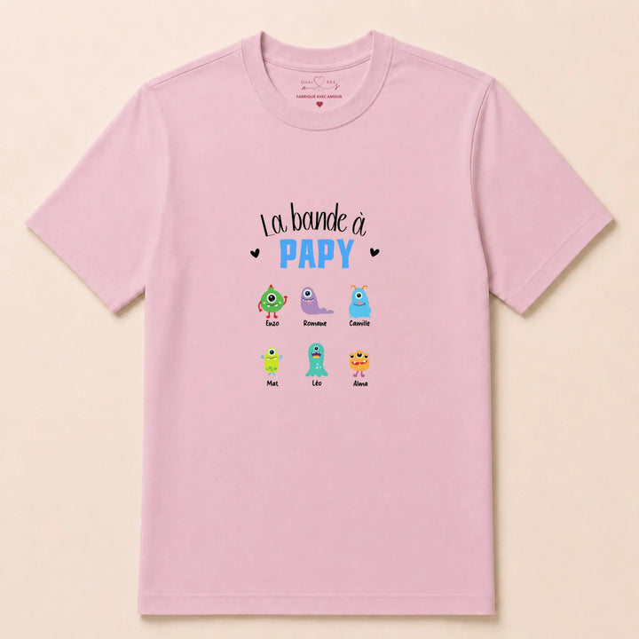 Sweat Personnalisé - La bande à papy T-shirt / Rose Clair / S