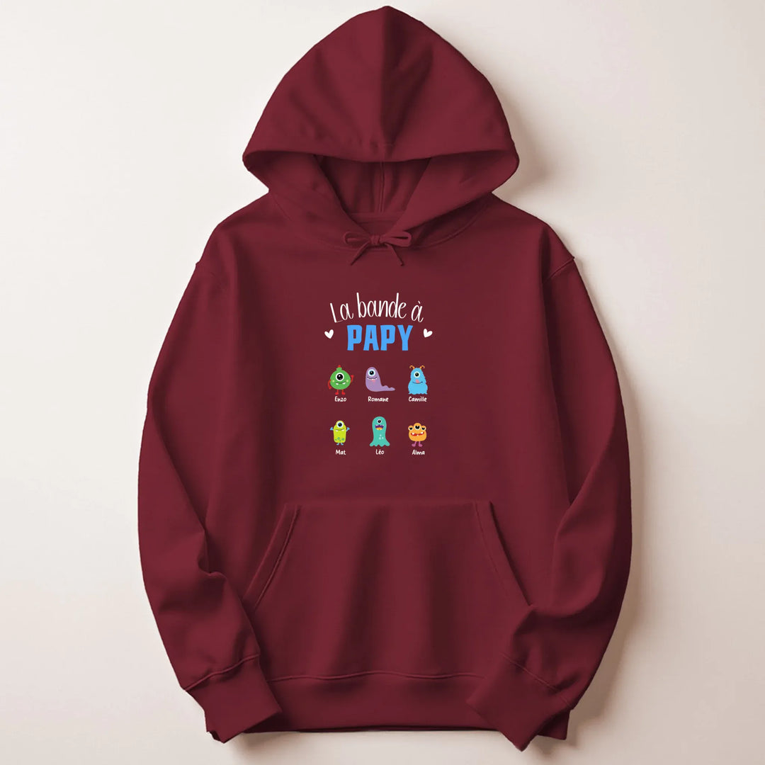 Sweat Personnalisé - La bande à papy Sweat à capuche / Bordeaux / S