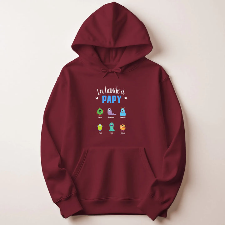 Sweat Personnalisé - La bande à papy Sweat à capuche / Bordeaux / S
