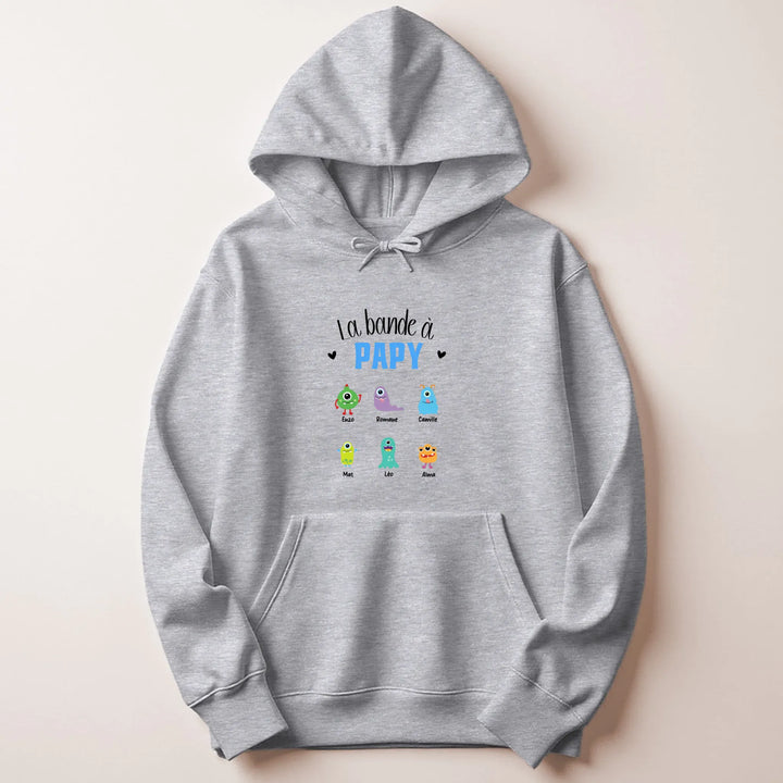 Sweat Personnalisé - La bande à papy Sweat à capuche / Gris / S