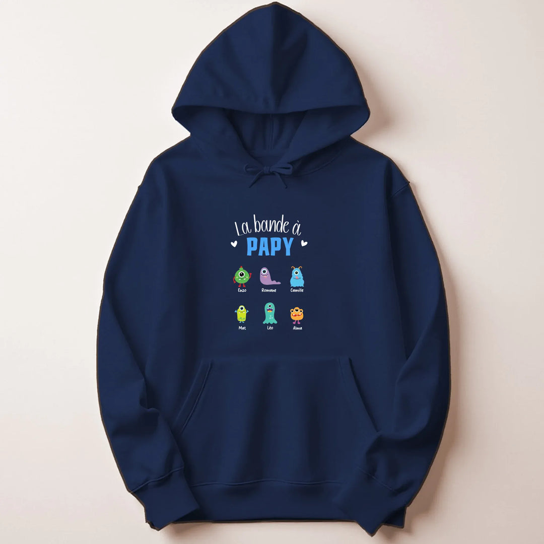 Sweat Personnalisé - La bande à papy Sweat à capuche / Marine / S
