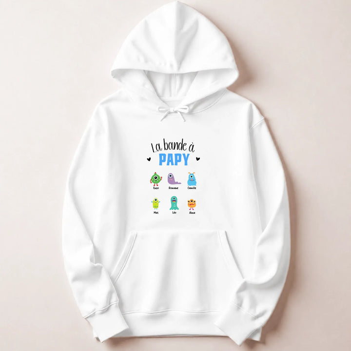 Sweat Personnalisé - La bande à papy Sweat à capuche / Blanc / S