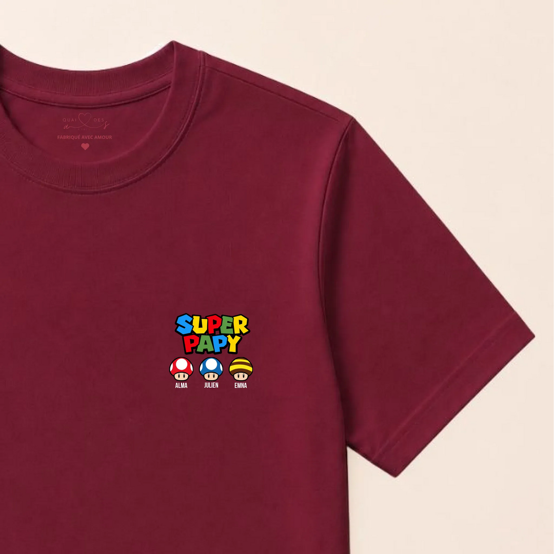 Sweat super papy T-shirt / Bordeaux / S