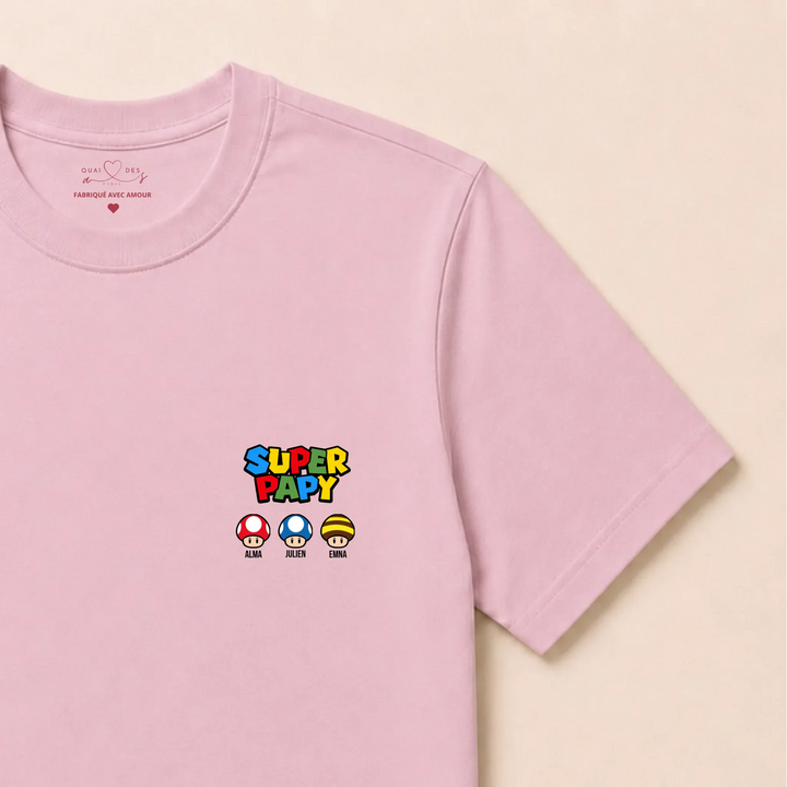 Sweat super papy T-shirt / Rose Clair / S