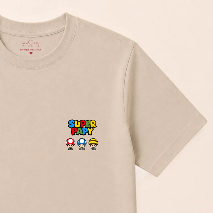 Sweat super papy T-shirt / Beige / S