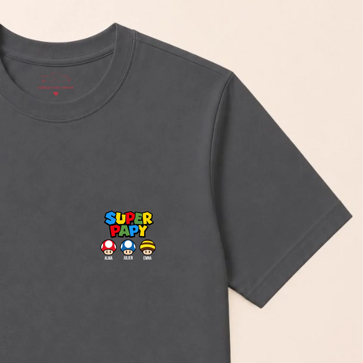 Sweat super papy T-shirt / Gris Foncé / S