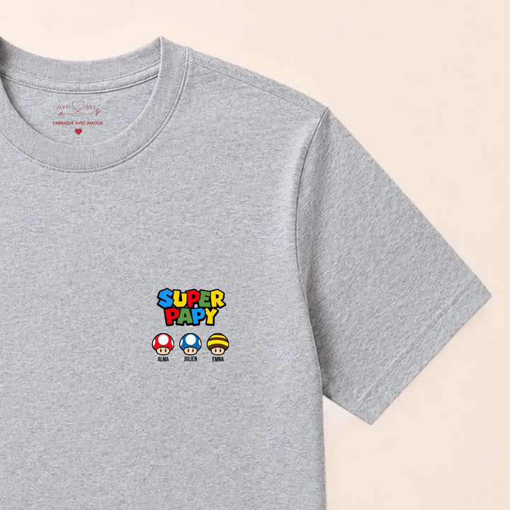 Sweat super papy T-shirt / Gris / S