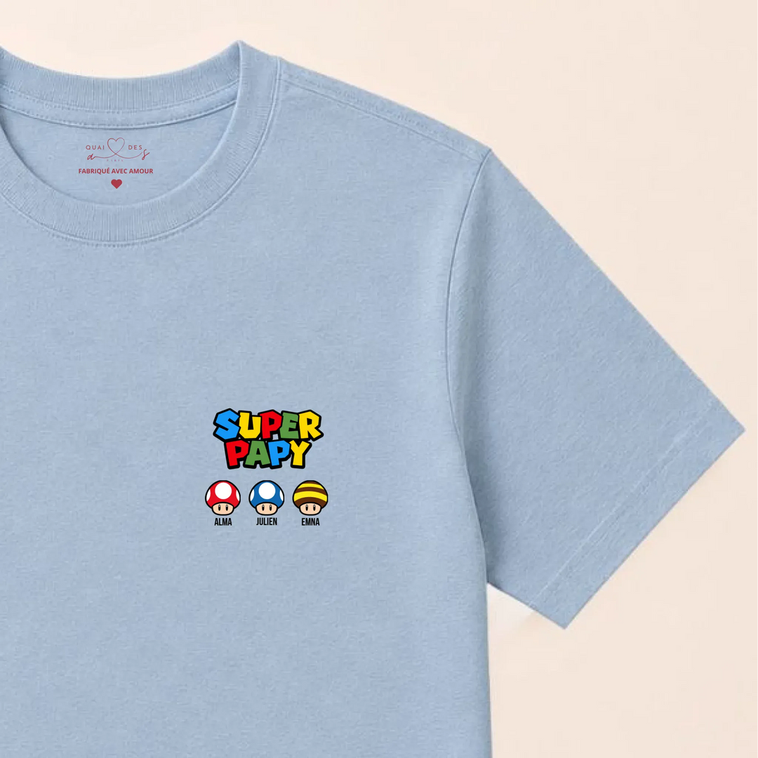 Sweat super papy T-shirt / Bleu Clair / S