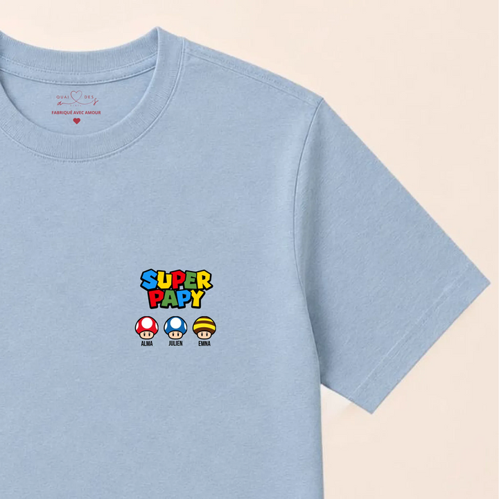 Sweat super papy T-shirt / Bleu Clair / S