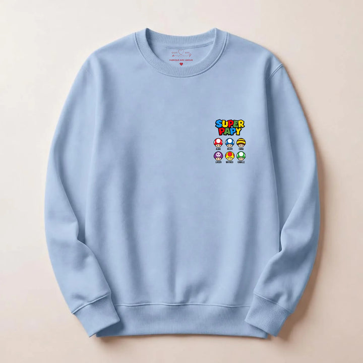 Sweat super papy Sweatshirt / Bleu Clair / S