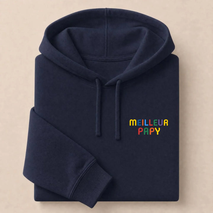 Sweat personnalisé Meilleur Papy Sweat à capuche / Marine / S