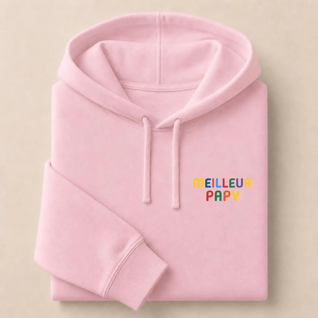 Sweat personnalisé Meilleur Papy Sweat à capuche / Rose Clair / S