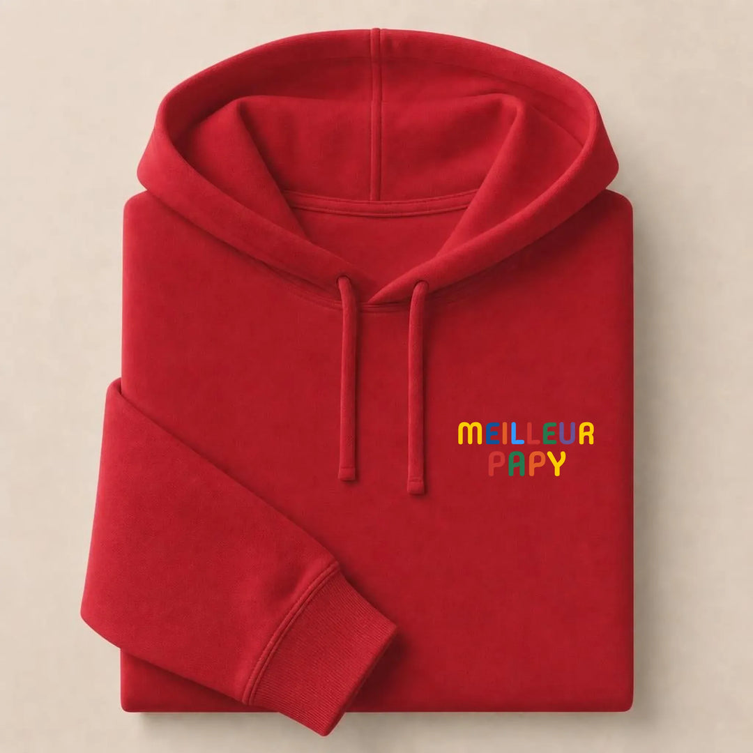 Sweat personnalisé Meilleur Papy Sweat à capuche / Rouge / S