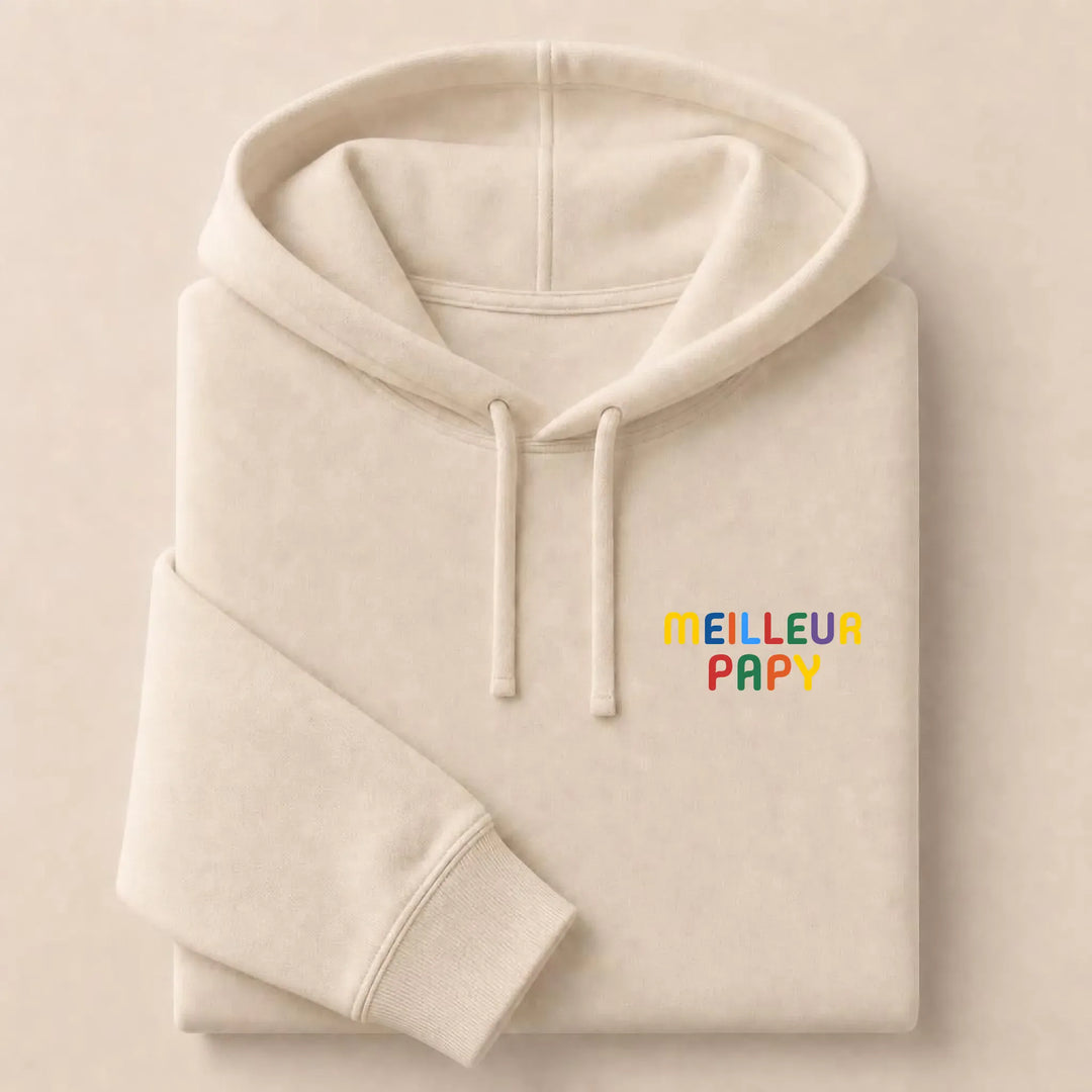 Sweat personnalisé Meilleur Papy Sweat à capuche / Beige / S