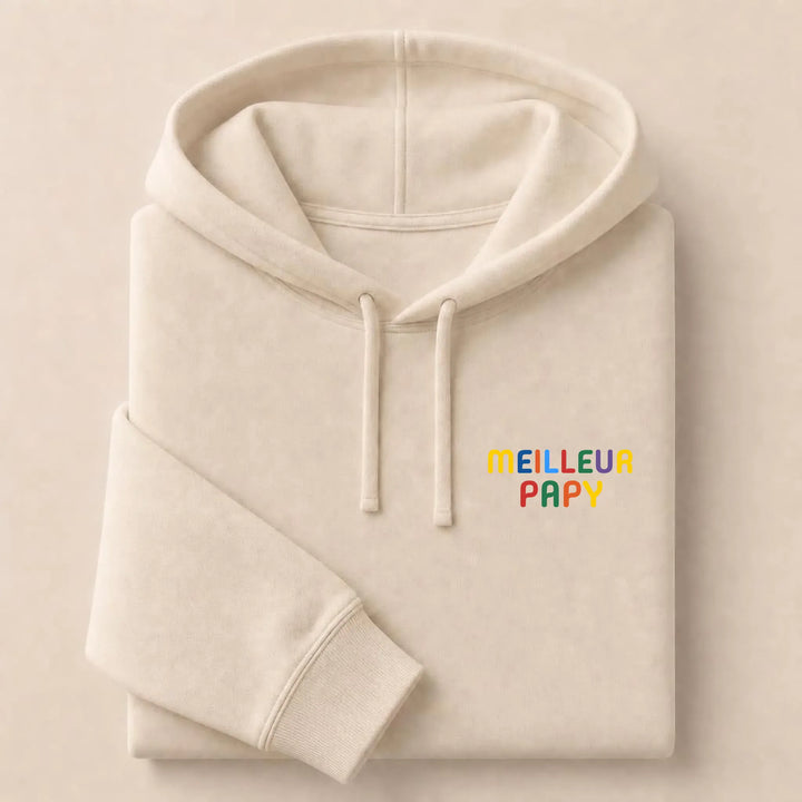 Sweat personnalisé Meilleur Papy Sweat à capuche / Beige / S