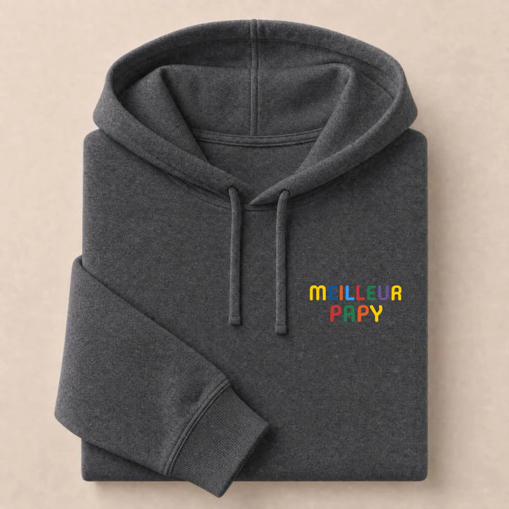 Sweat personnalisé Meilleur Papy Sweat à capuche / Gris Foncé / S