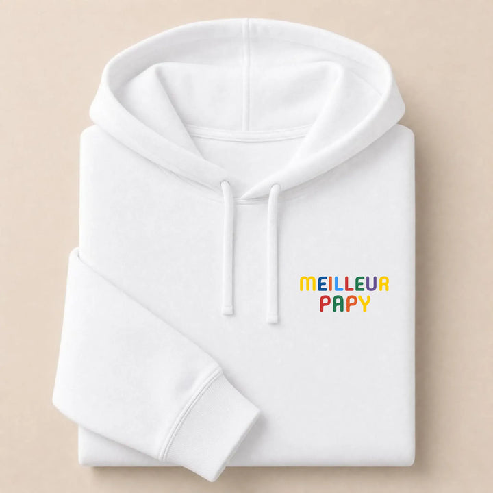 Sweat personnalisé Meilleur Papy Sweat à capuche / Blanc / S