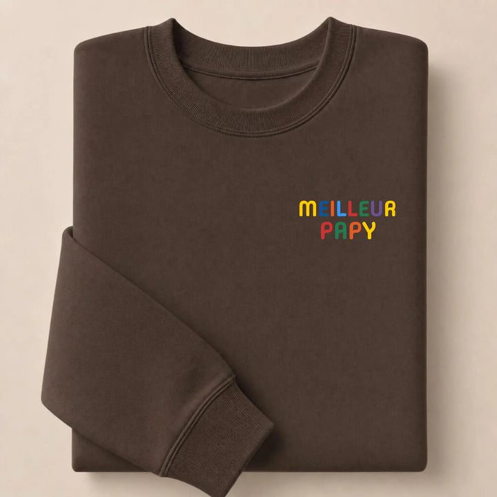Sweat personnalisé Meilleur Papy Sweatshirt / Marron / S