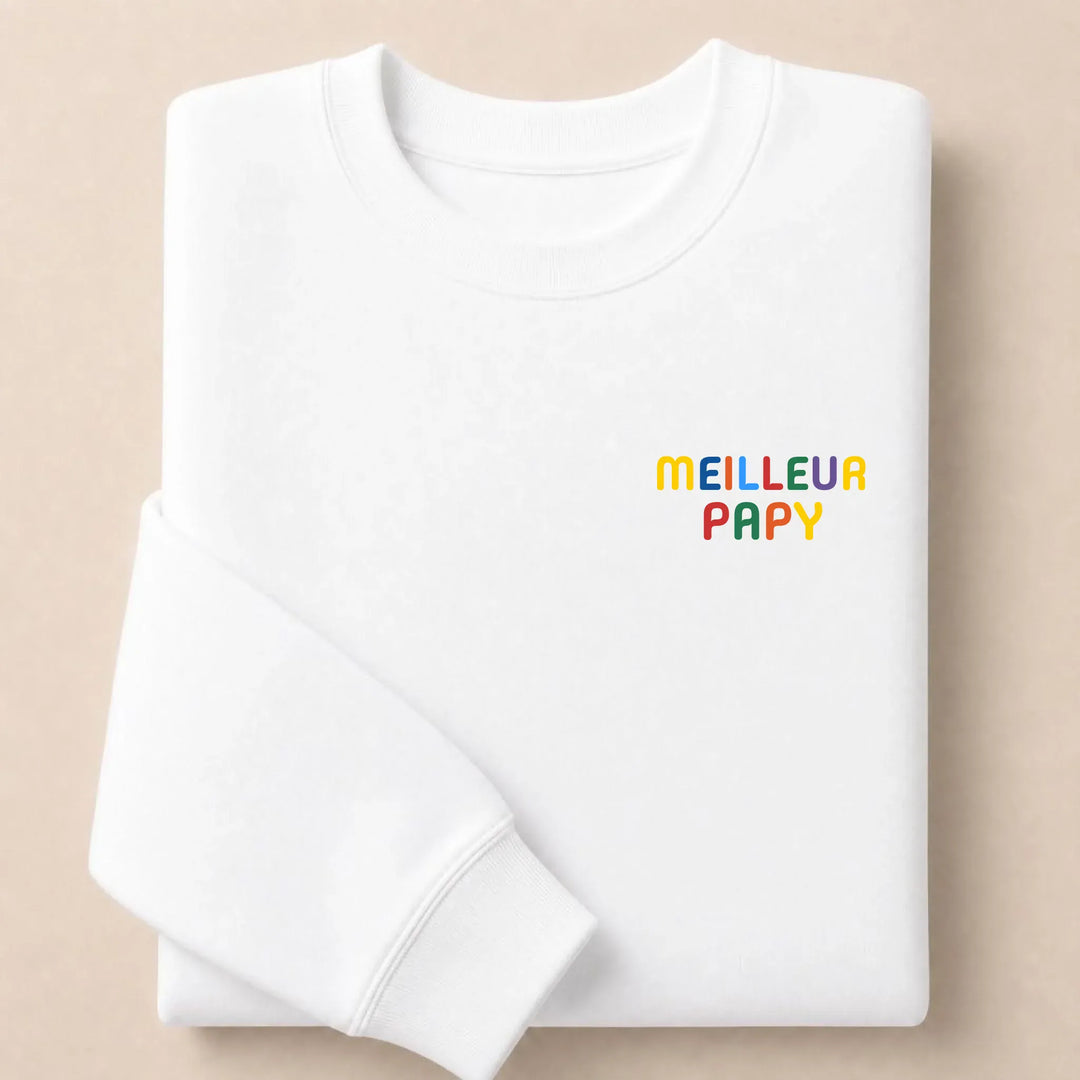 Sweat personnalisé Meilleur Papy Sweatshirt / Blanc / S