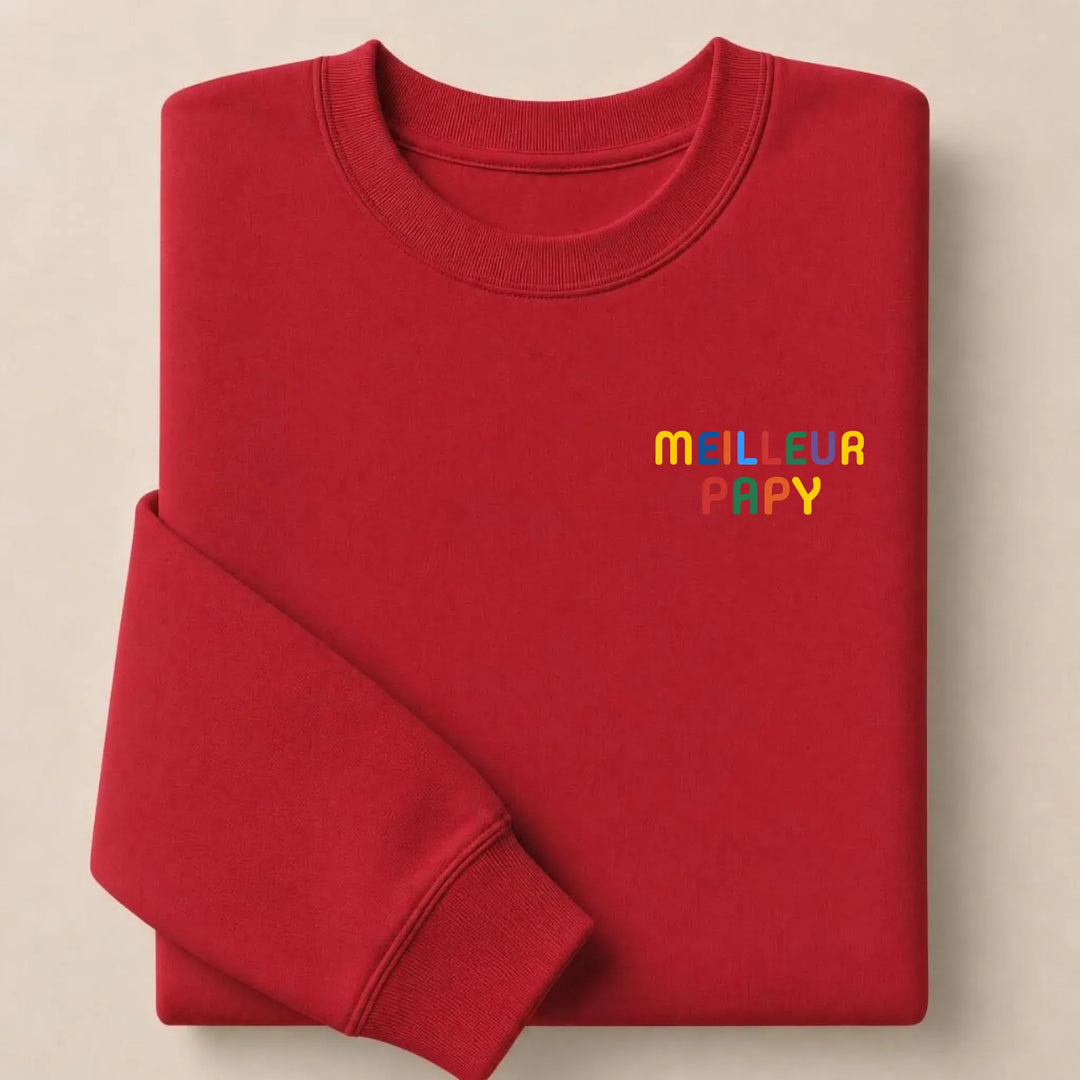 Sweat personnalisé Meilleur Papy Sweatshirt / Rouge / S