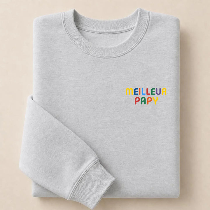 Sweat personnalisé Meilleur Papy Sweatshirt / Gris / S