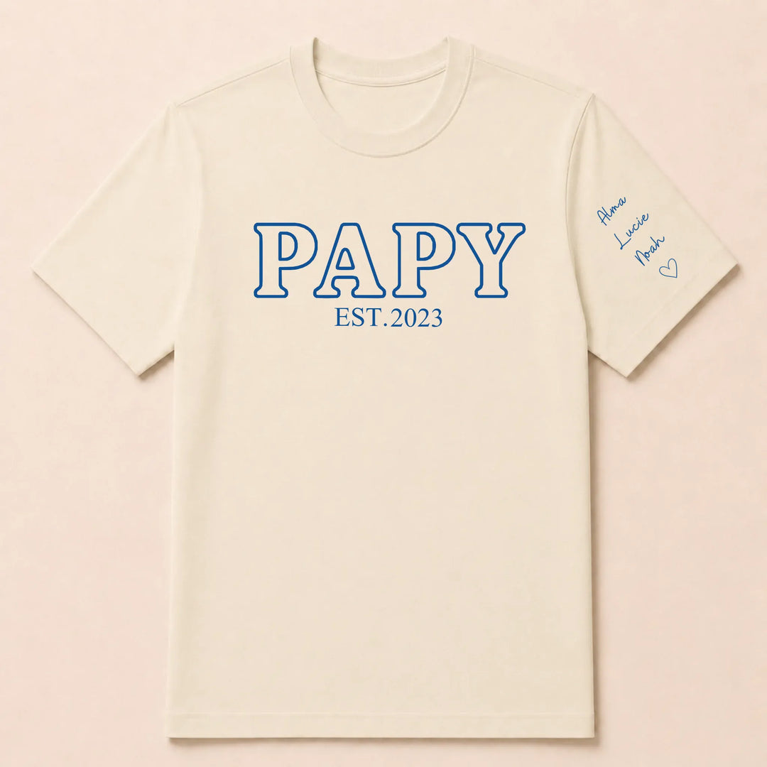 T shirt personnalise futur grand père T-shirt / Beige / S