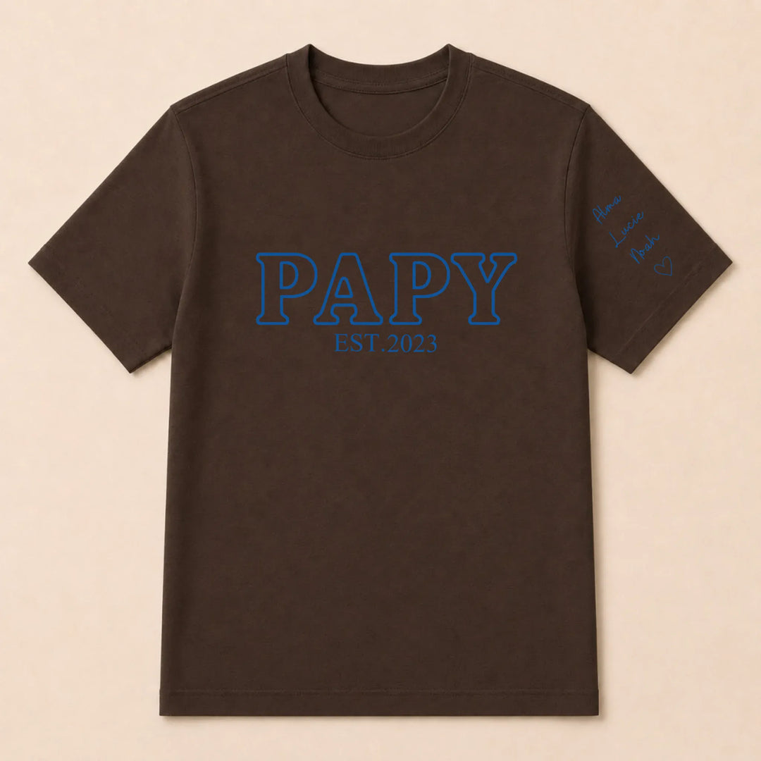 T shirt personnalise futur grand père T-shirt / Marron / S