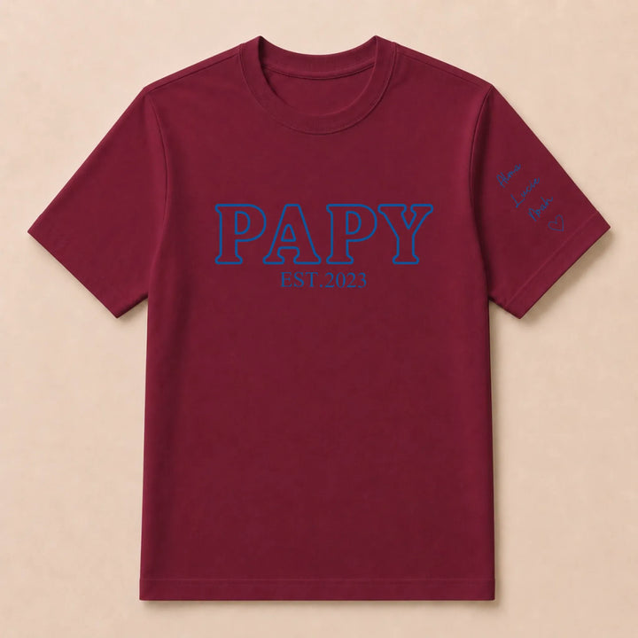 T shirt personnalise futur grand père T-shirt / Bordeaux / S