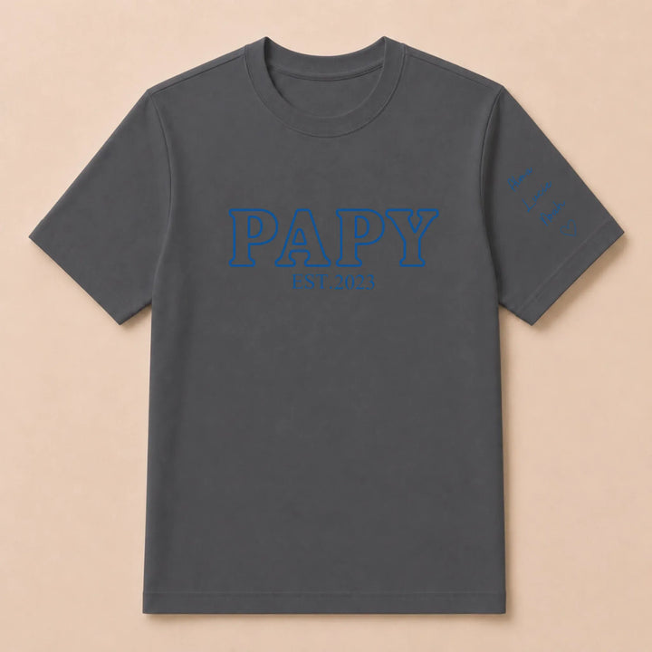 T shirt personnalise futur grand père T-shirt / Gris Foncé / S