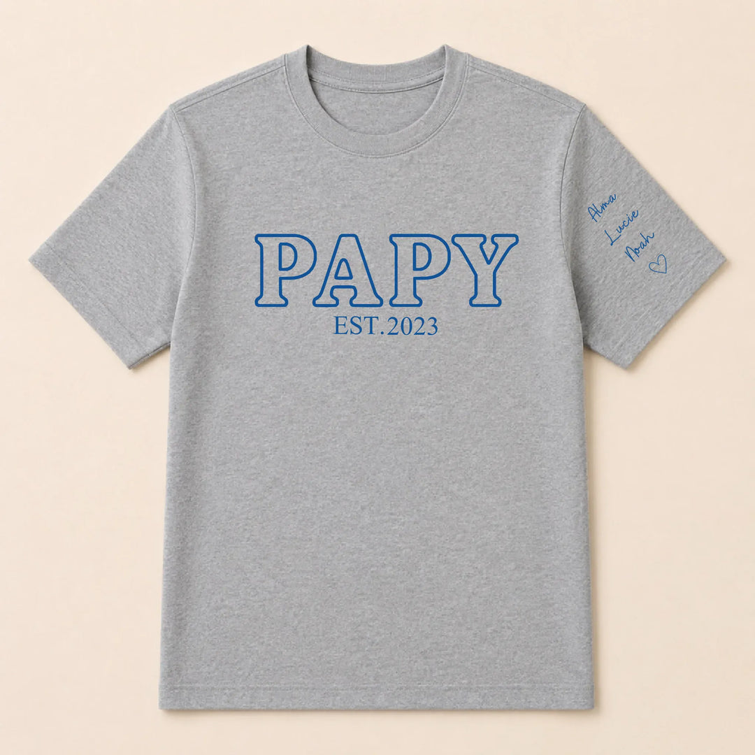 T shirt personnalise futur grand père T-shirt / Gris / S